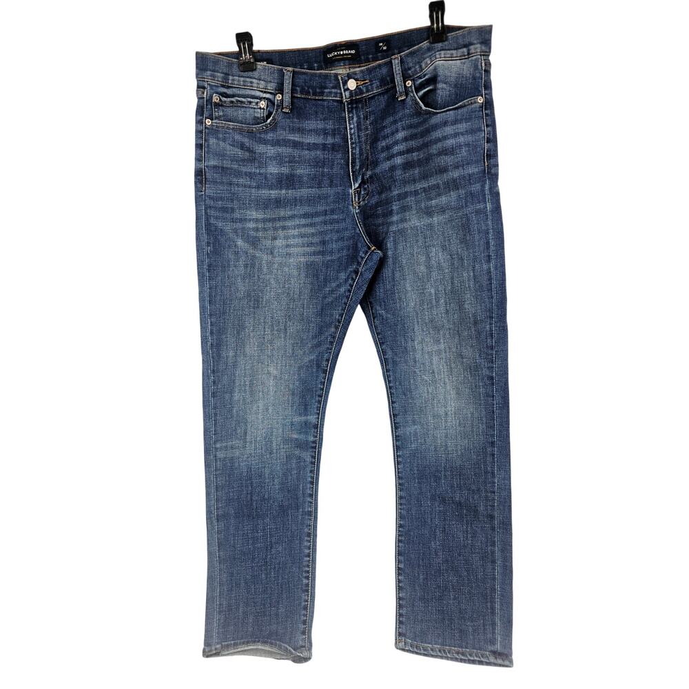 Lucky Brand 221 Straight Blue Jeans Men's Size 38x32 Medium Dark Wash Pants 3758